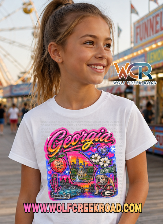 Vintage Airbrush State Souvenir Tee 🌴🎡