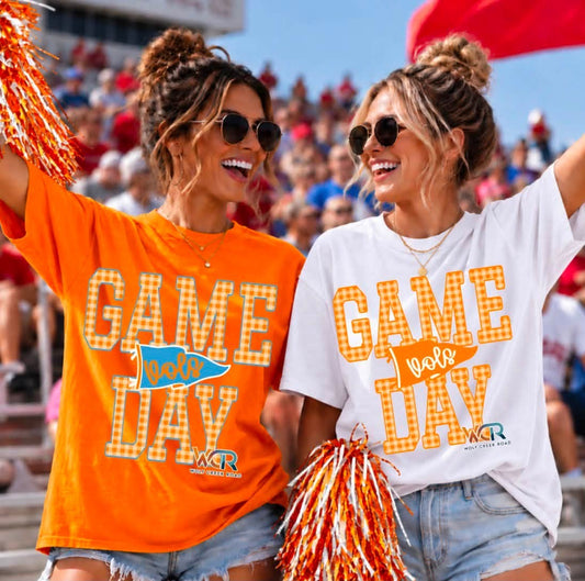 Tennessee Vols Gingham Game Day Gingham Short Sleeve