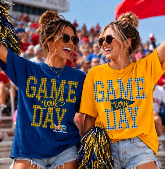 West Virginia Gingham Game Day Gingham Short Sleeve