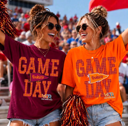 VT Hokies Game Day Gingham Short Sleeve