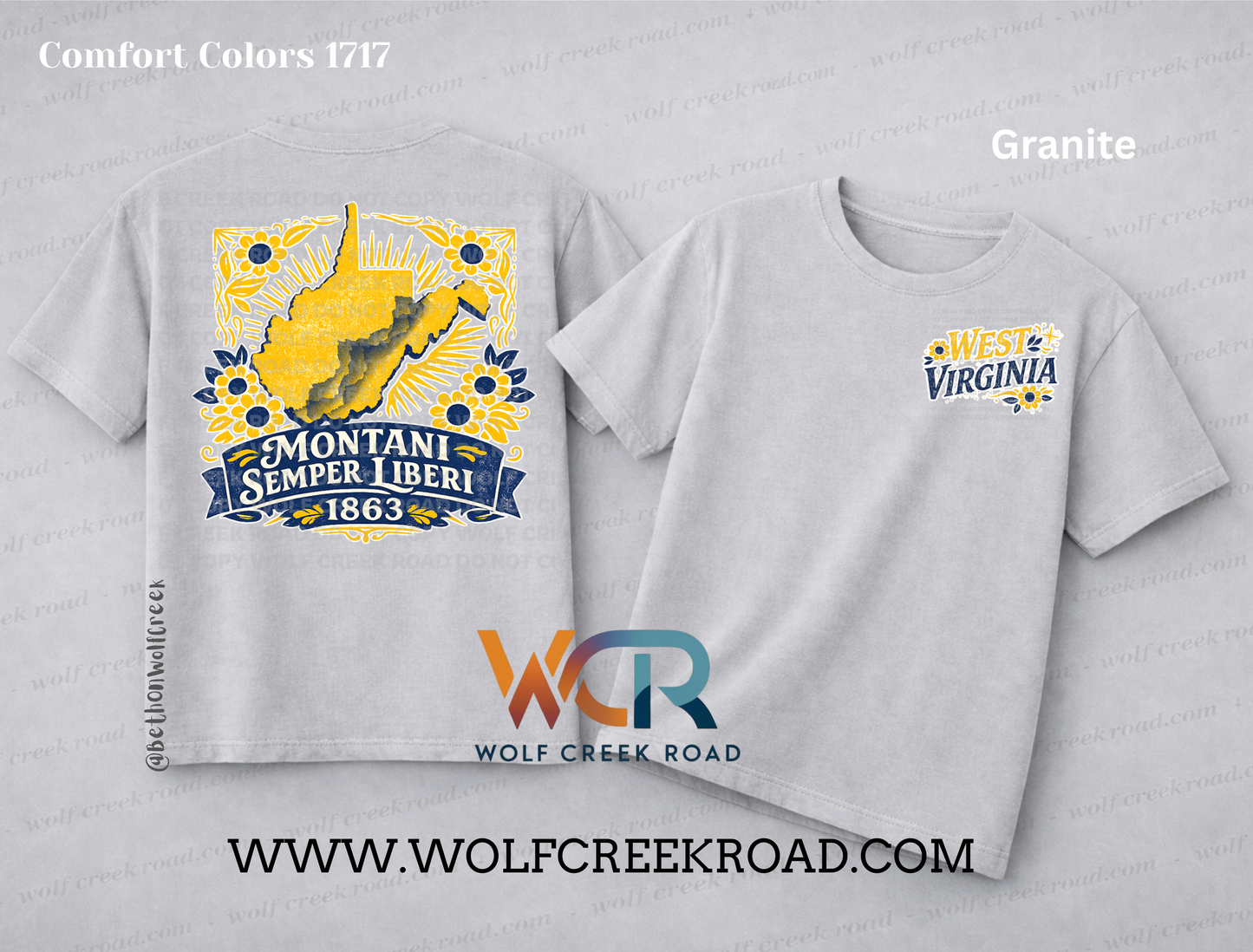 Montani Semper Liberi (Mountaineers Are Always Free) West Virginia Folk Art Comfort Colors T-shirt