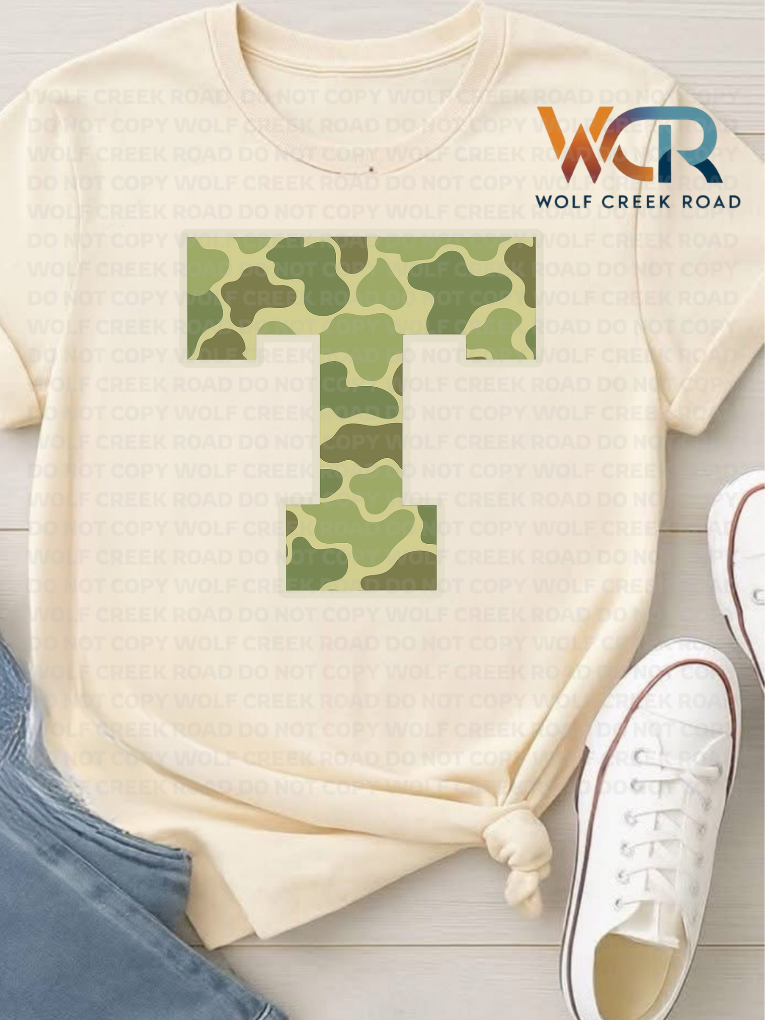 Green Camo Power T COMFORT COLORS OR SOFTSTYLE Short Sleeve