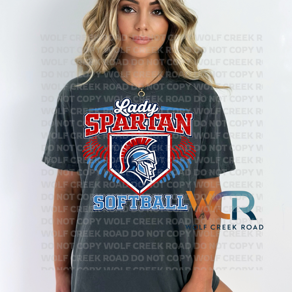 Lady Spartan Softball Crest Game Day Short Sleeve Tee