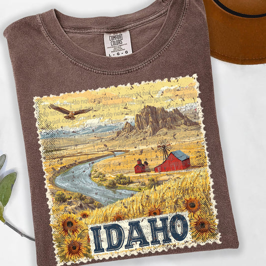 Idaho Vintage Style Postage Stamp Comfort Colors Tshirt