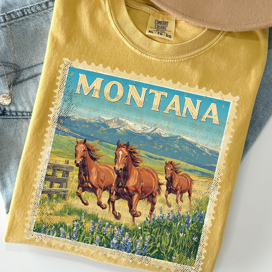 Montana Vintage Style Postage Stamp Comfort Colors Tshirt