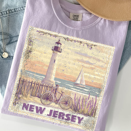 New Jersey Vintage Style Postage Stamp Comfort Colors Tshirt