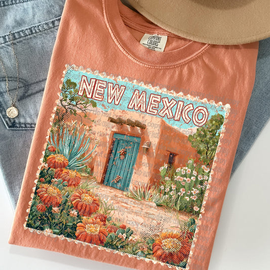 New Mexico Vintage Style Postage Stamp Comfort Colors Tshirt