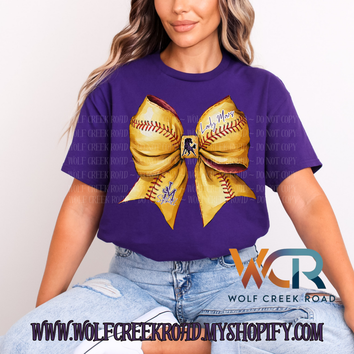 Preppy James Monroe Lady Mavs Preppy Bow Short Sleeve T-Shirt