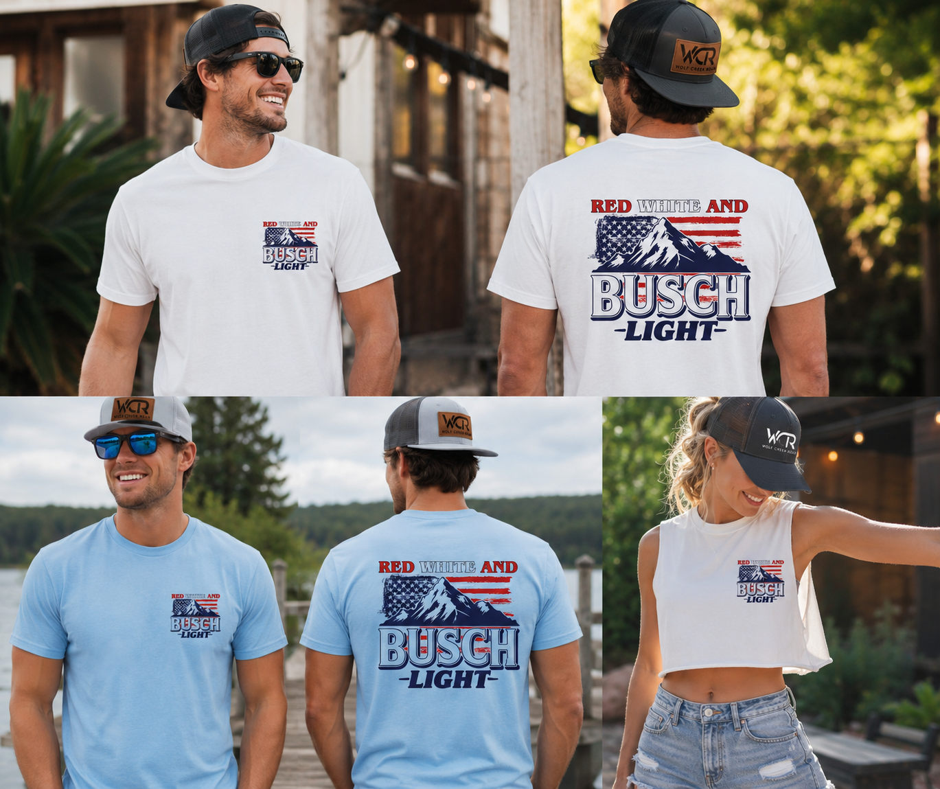 Red, White, & Busch Light Short Sleeve T-Shirt