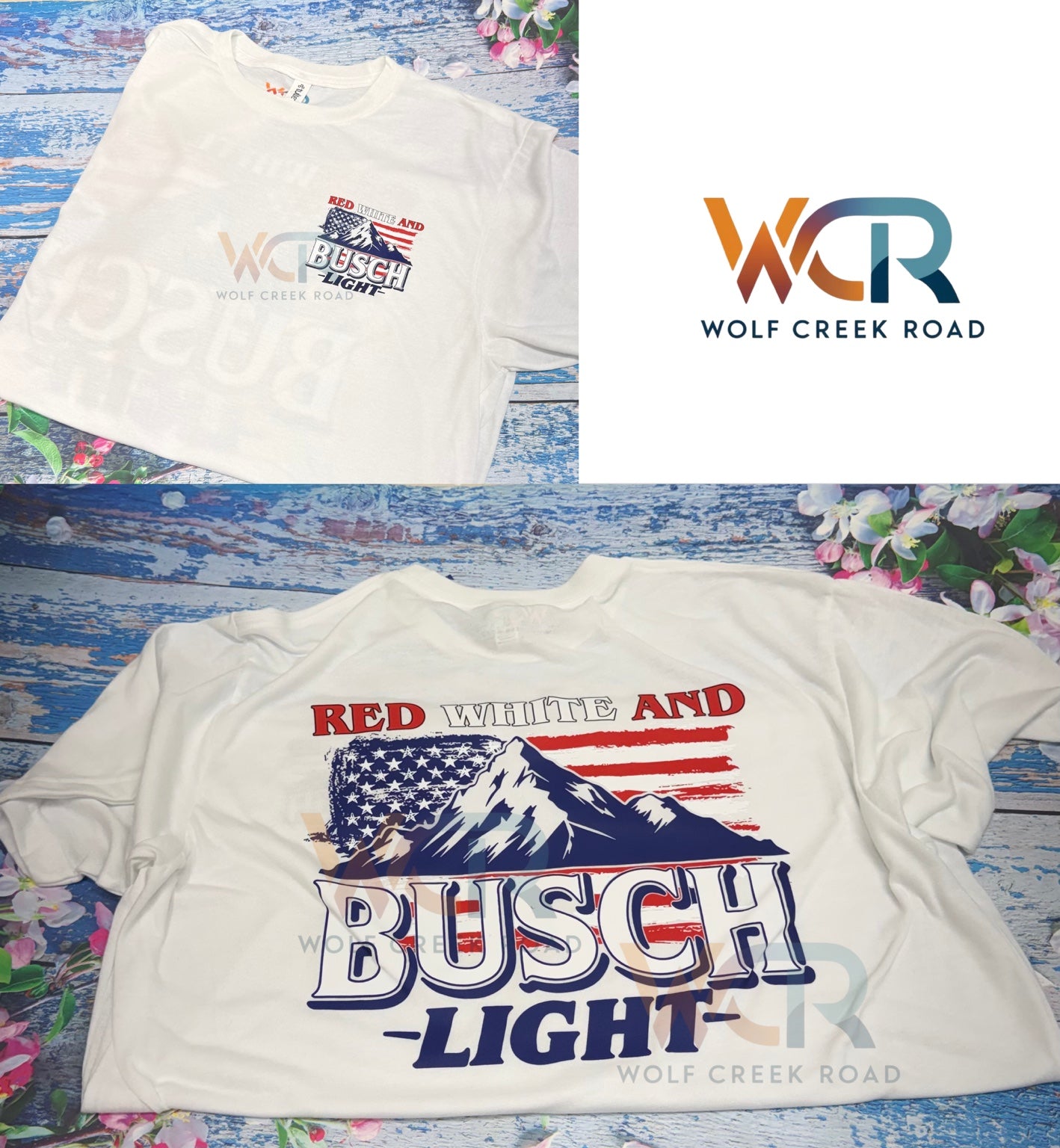 Red, White, & Busch Light Short Sleeve T-Shirt