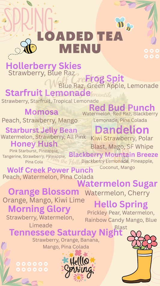 2026 Spring Loaded Tea Bomb Menu