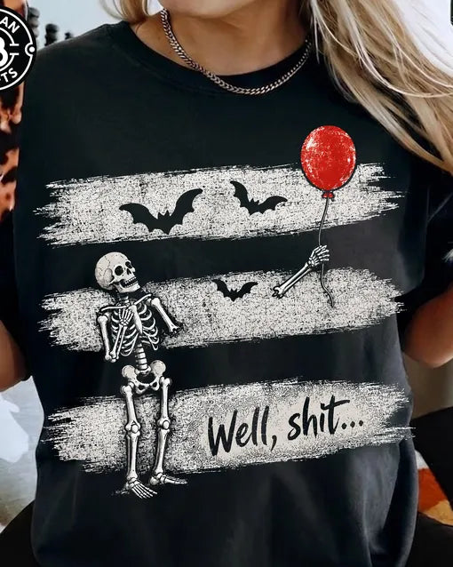 Vintage Graphic Skeleton & Lost Balloon Graphic Shirt
