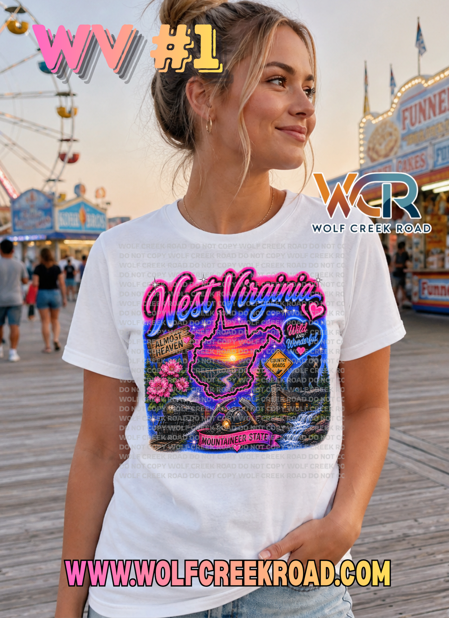 Vintage Airbrush State Souvenir Tee 🌴🎡